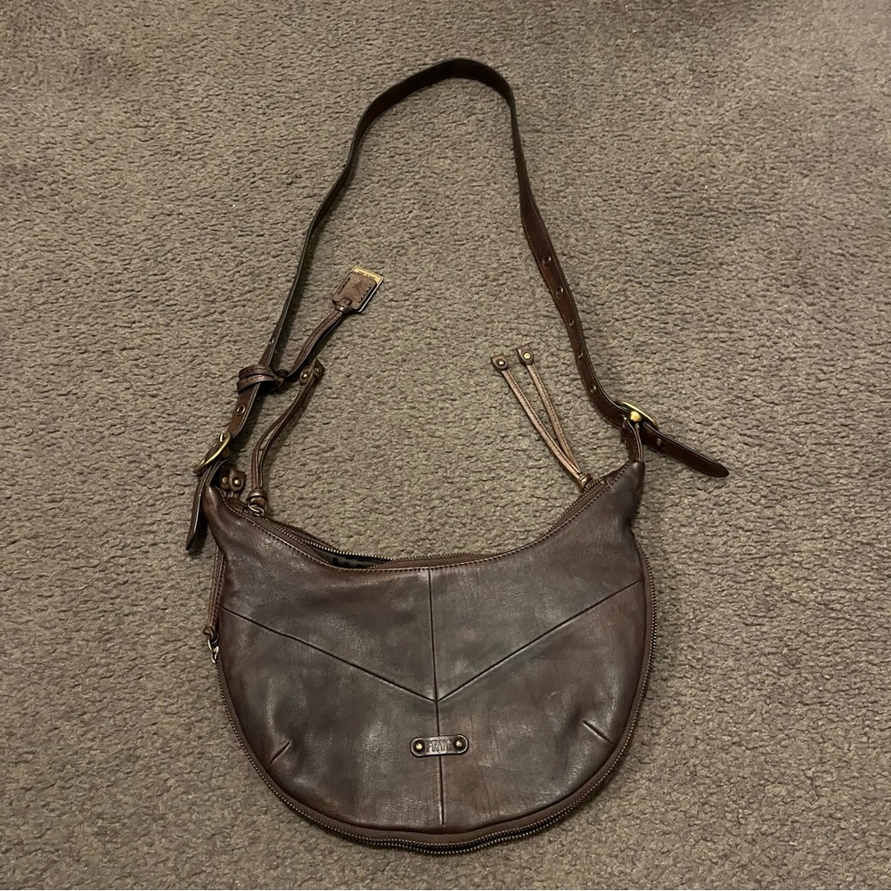 Frye Belle Bohemian Leather Crescent Crossbody Bag - Picture 5 of 10